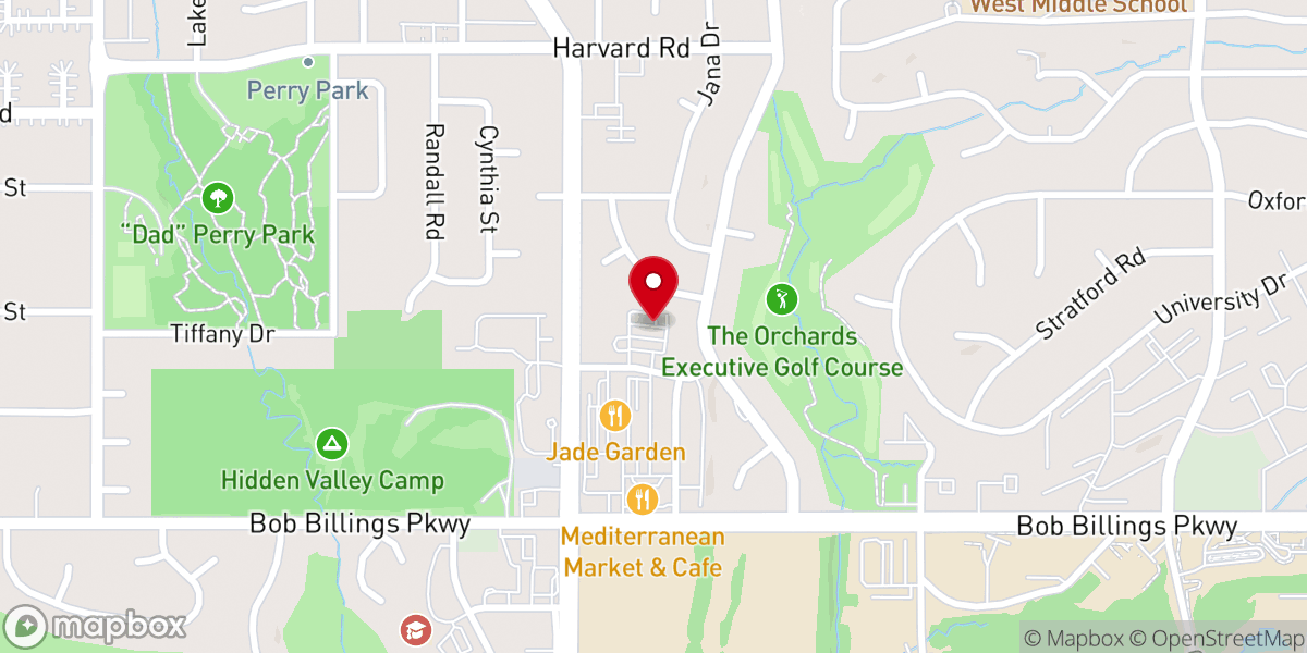 Map showing location of First Baptist Church of Lawrence, KS
