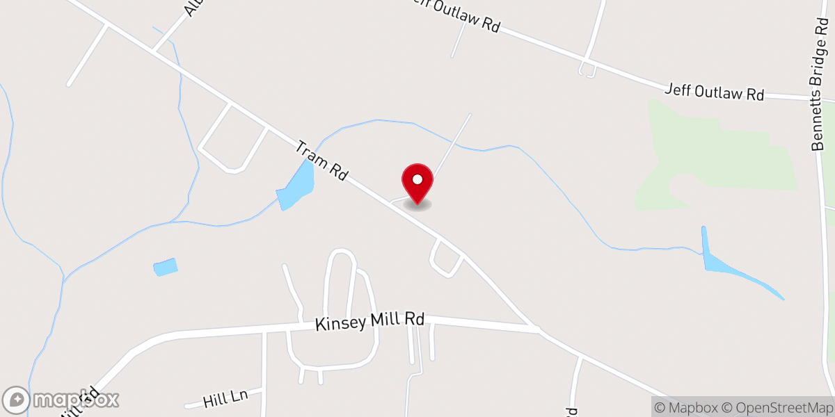 Map showing location of Long Ridge Church