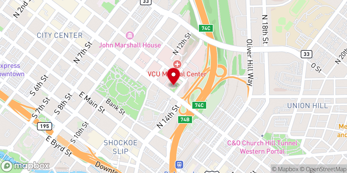 Map showing location of Monumental Church