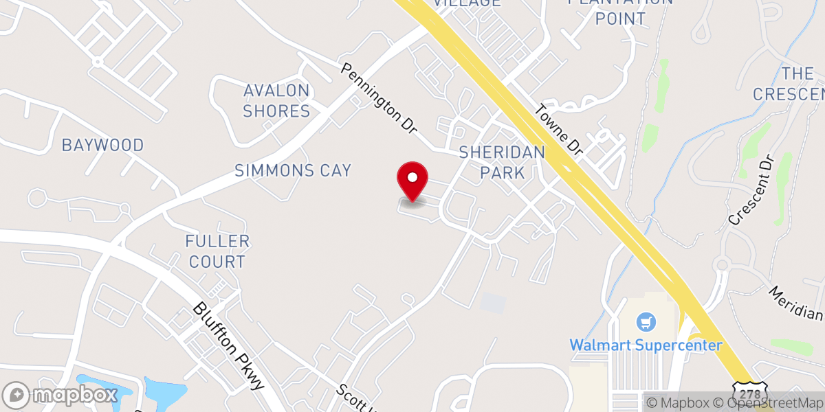 Map showing location of Bluffton Self Help