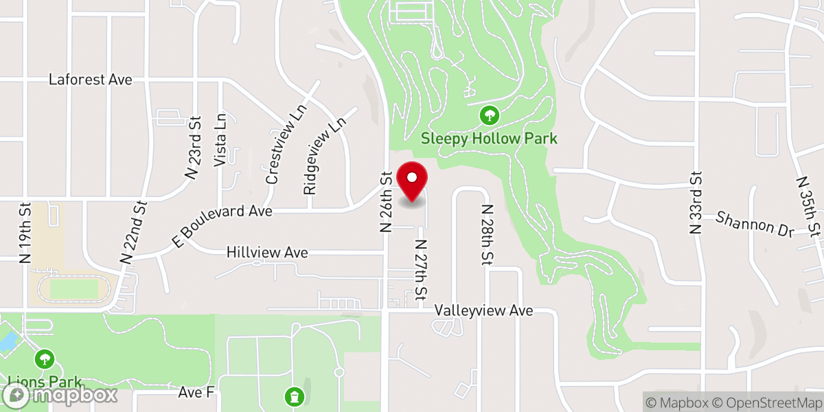 Map showing location of Lord of Life Lutheran Church