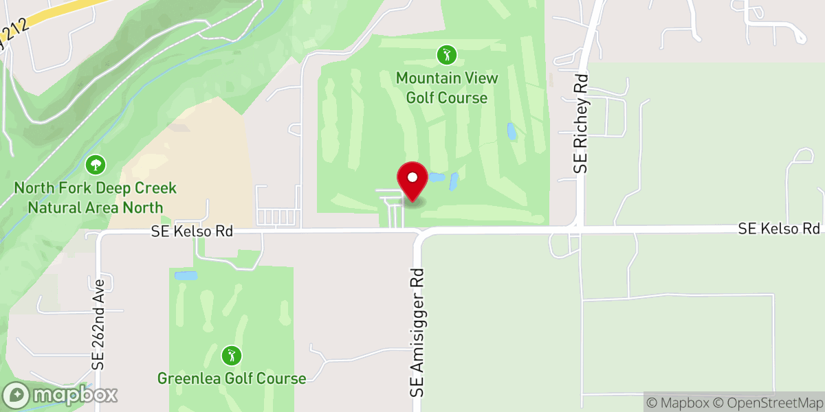 Map showing location of Mountain View Golf Course