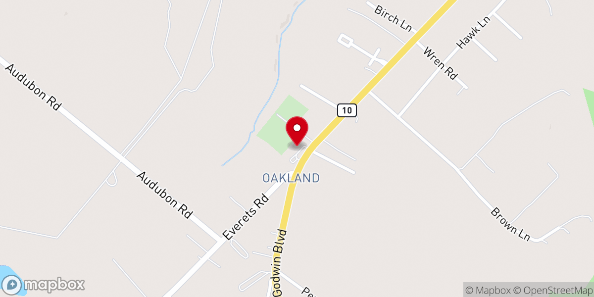 Map showing location of Oakland Christian Church