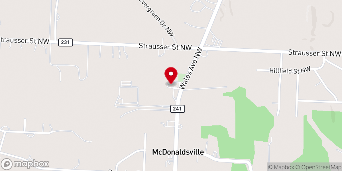 Map showing location of McDonaldsville St Paul United Methodist Church