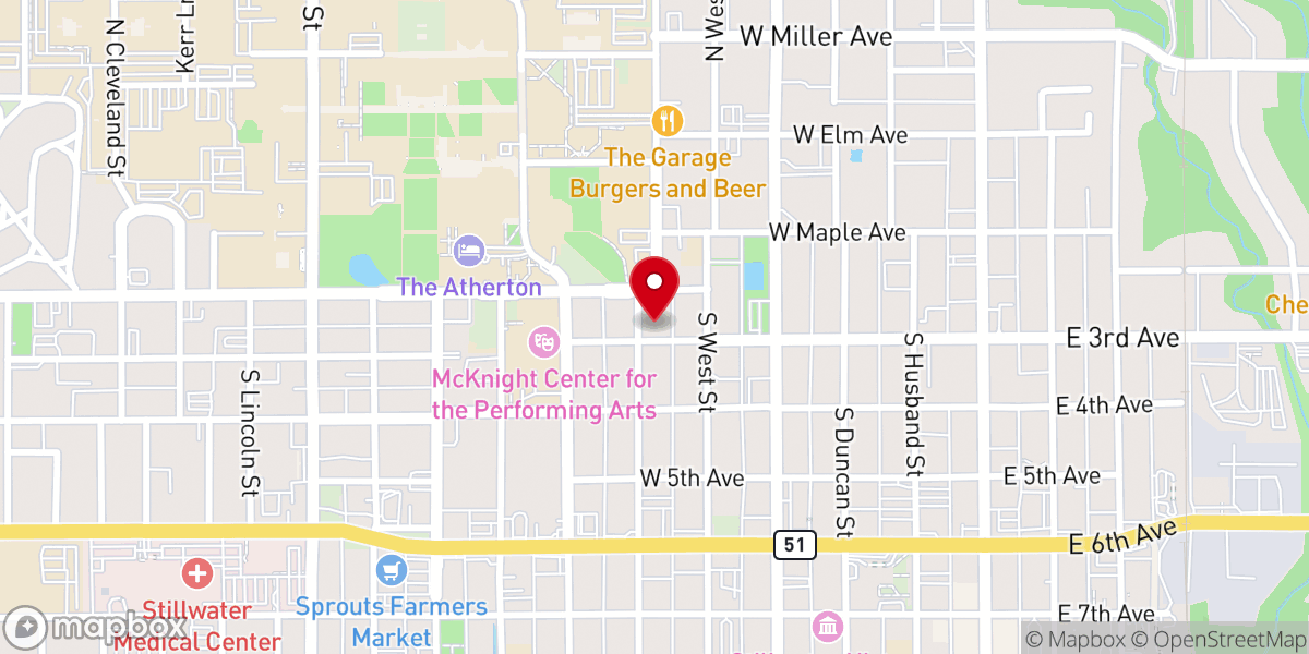 Map showing location of St Andrew's Episcopal Church