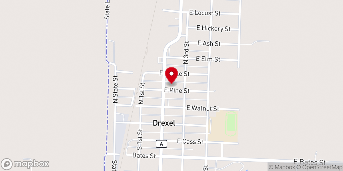 Map showing location of Christian Church