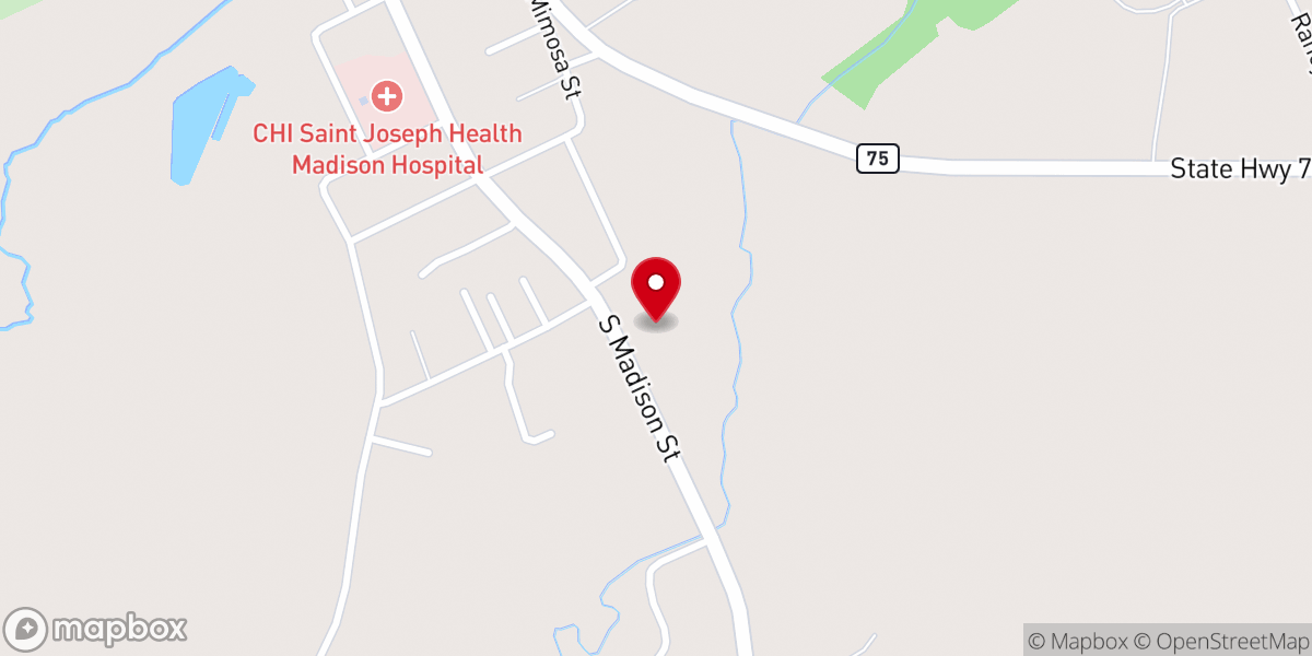 Map showing location of Crossroads Cowboy Church