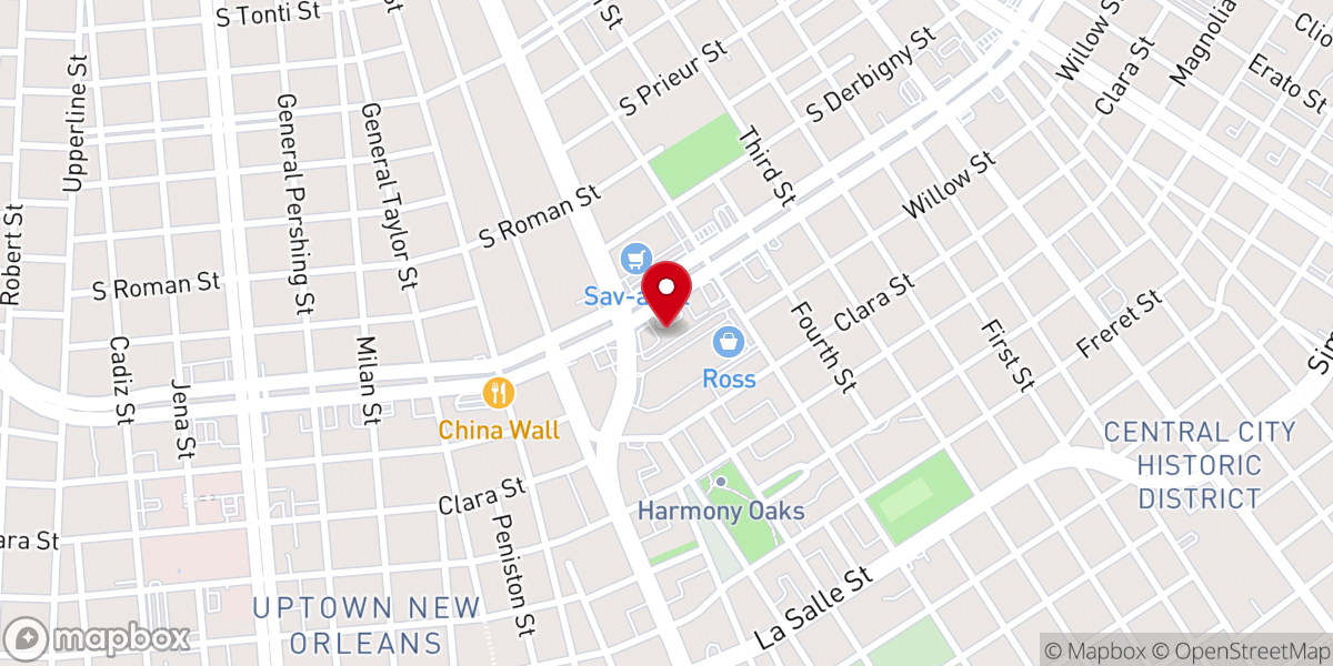 Map showing location of First Mount Calvary Baptist Church