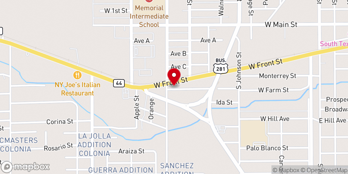 Map showing location of Tino's Auto Mart