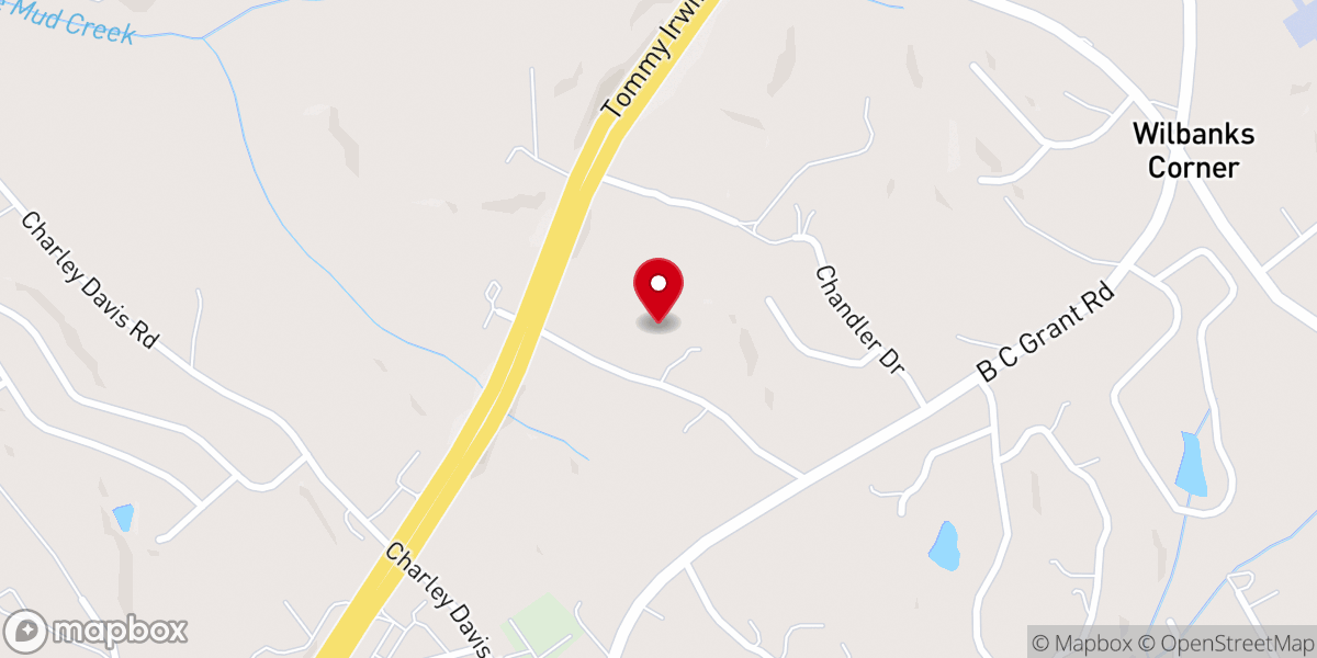 Map showing location of New Vision Worship Center
