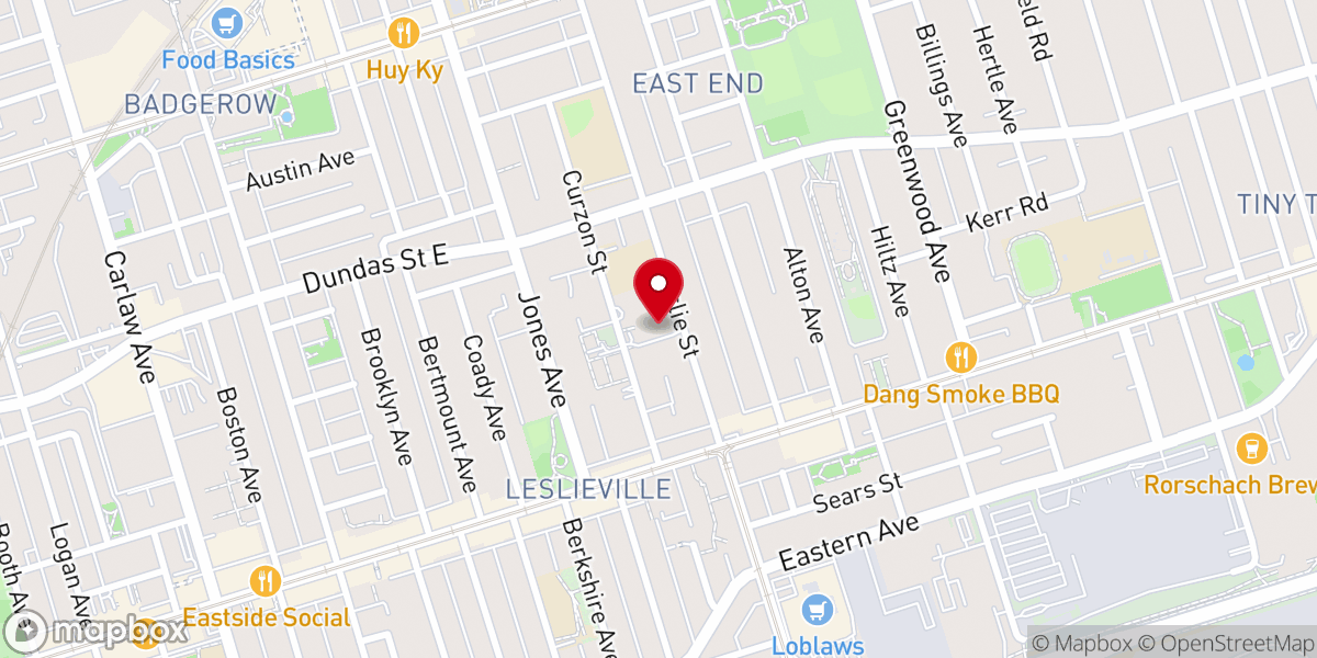 Map showing location of St. Joseph Parish Toronto