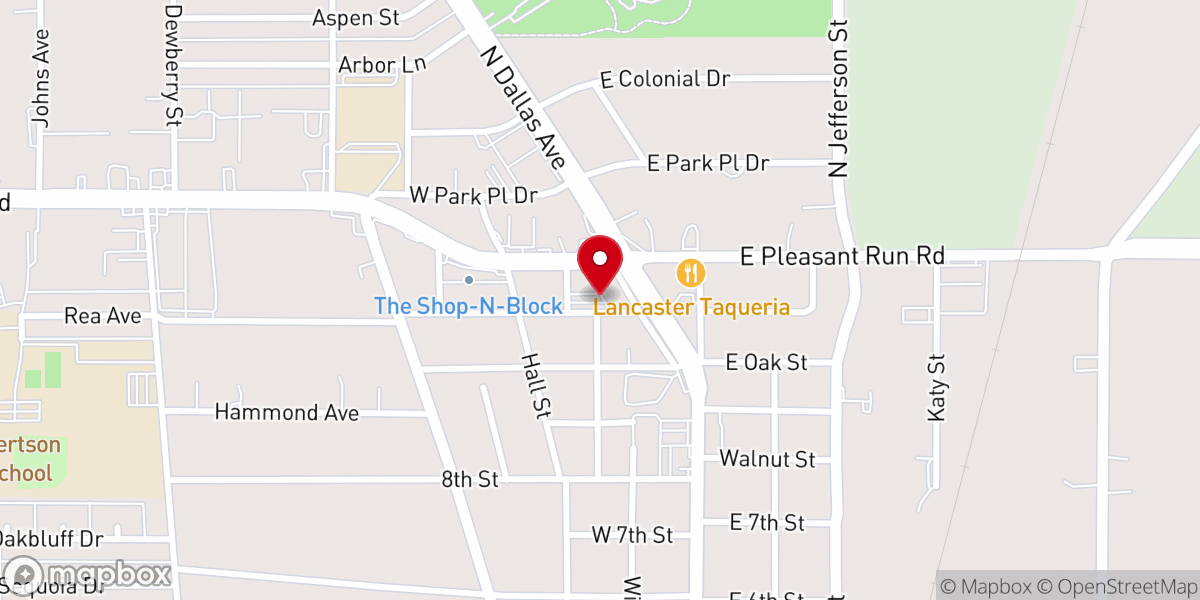 Map showing location of First Assembly of God Church of Lancaster