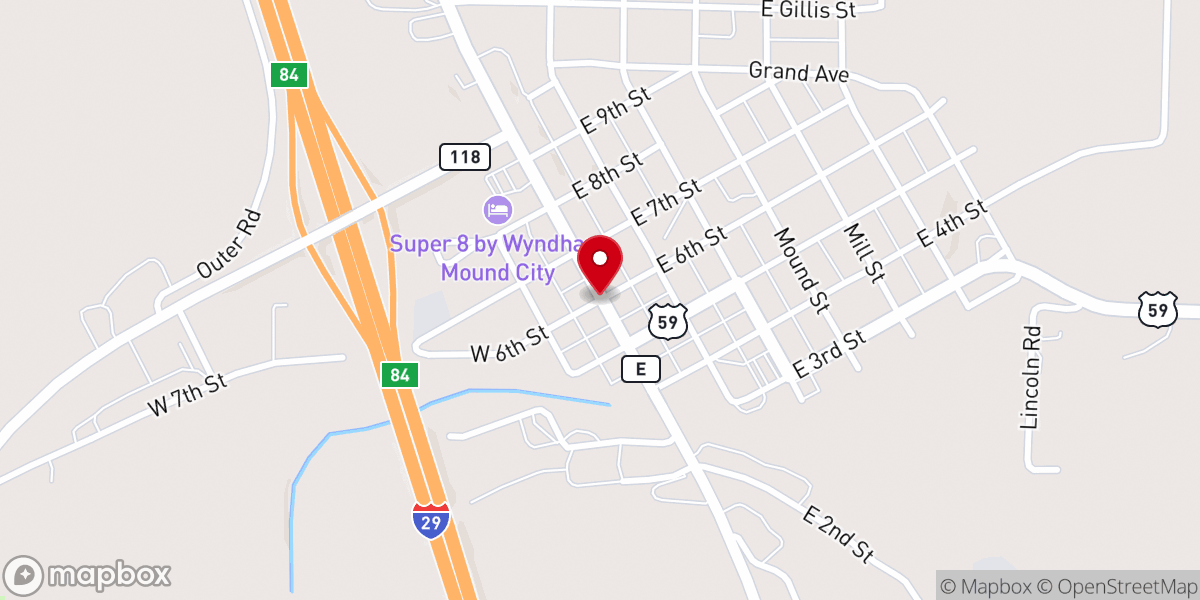 Map showing location of Community Services Inc