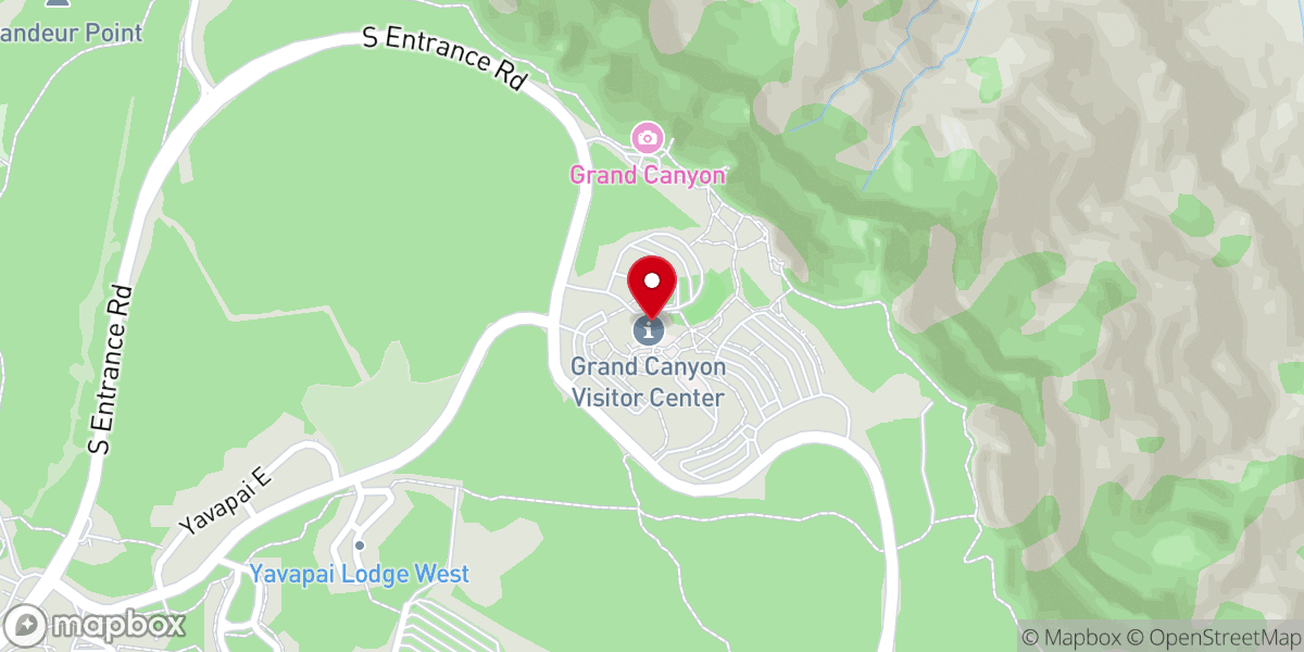 Map showing location of Grand Canyon Visitor Center
