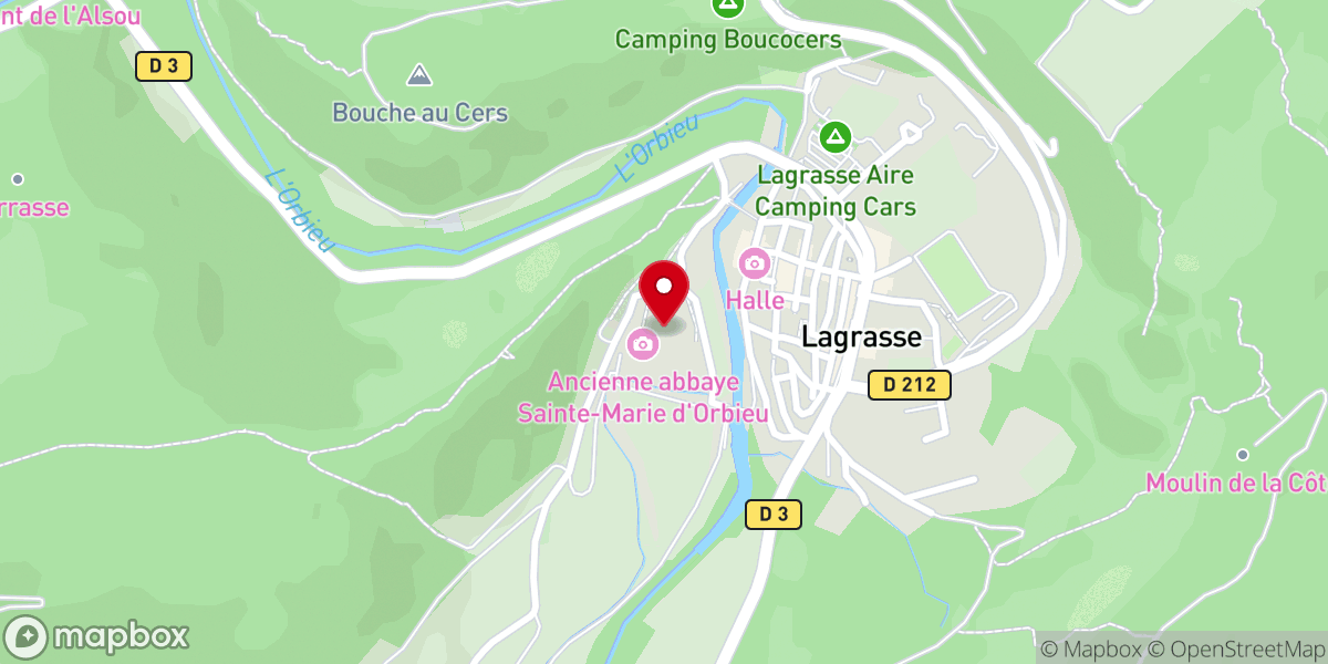 Map showing location of Abbaye médiévale de Lagrasse, centre culturel Les arts de lire