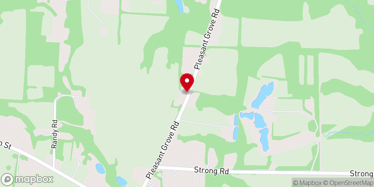 Map showing location of Pleasant Grove Church