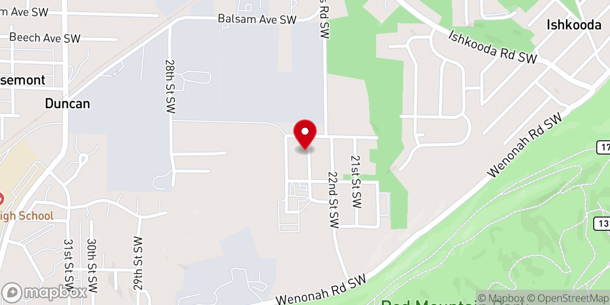Map showing location of Mt Hillard Baptist Church