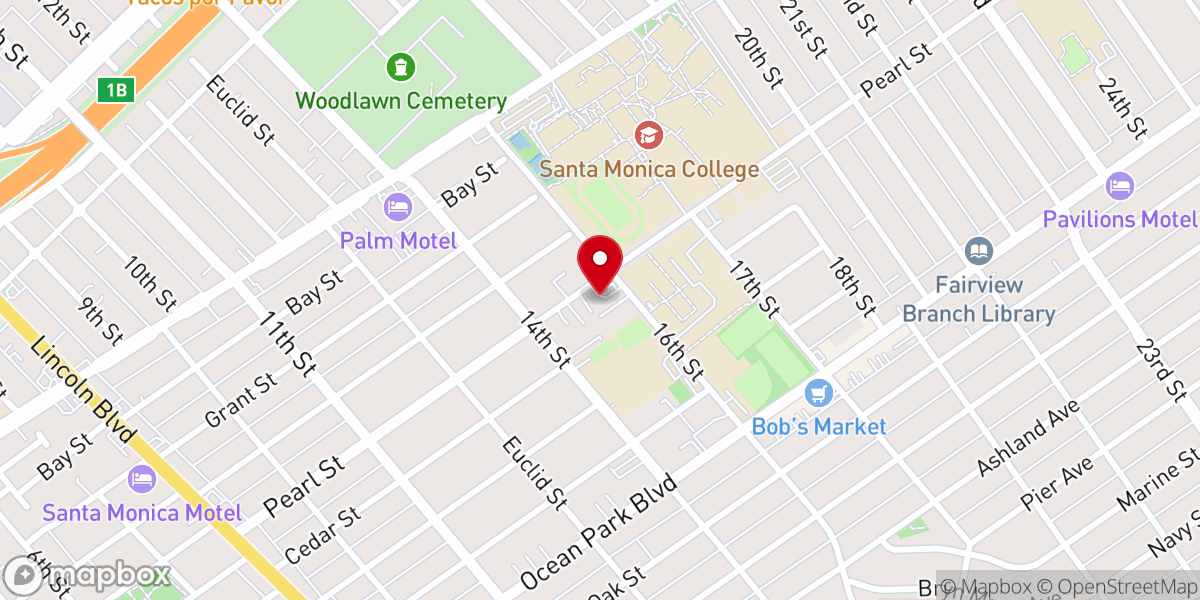 Map showing location of Santa Monica Korean Church