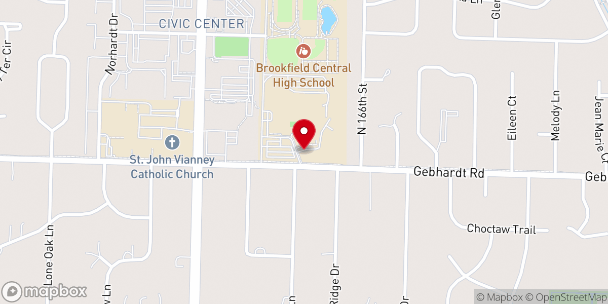Map showing location of Brookfield Farmers' Market