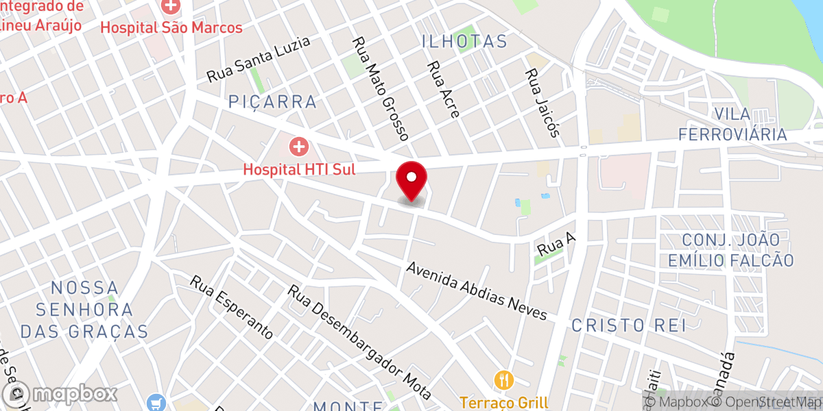 Map showing location of Igreja em Teresina