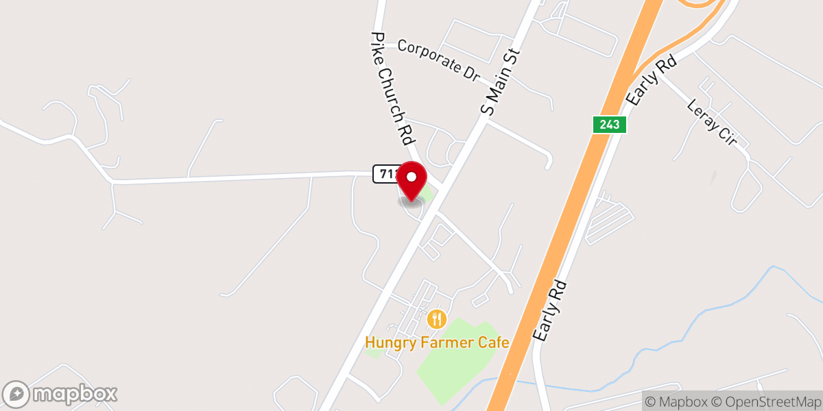 Map showing location of Pike Mennonite Church