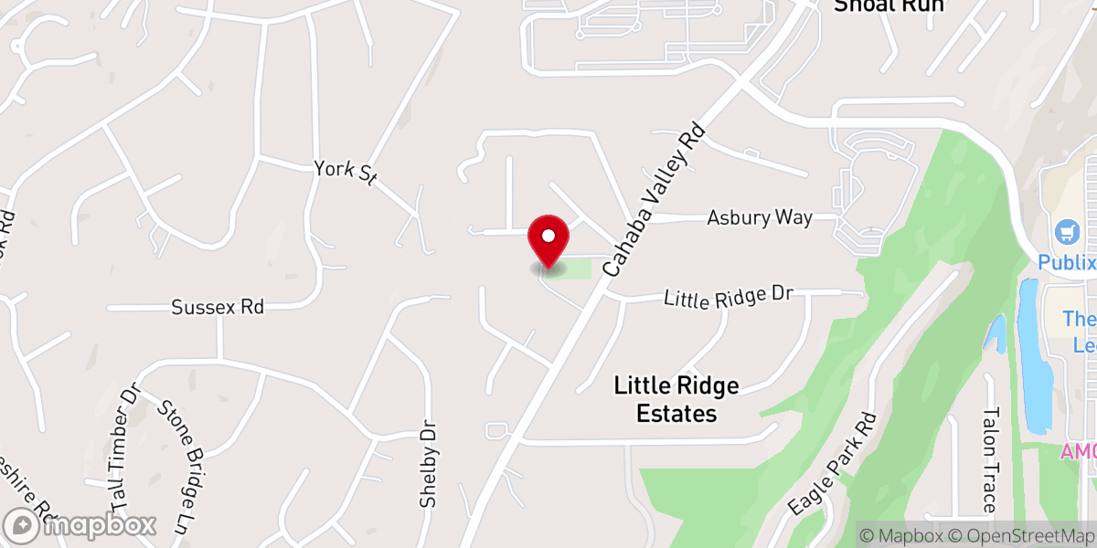 Map showing location of Oak Grove Baptist Church