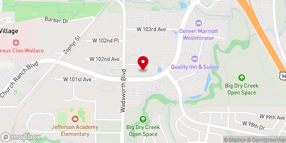 Map showing location of Church Ranch Office Center
