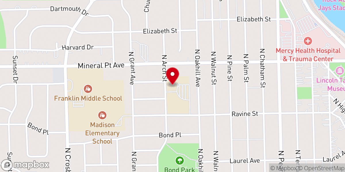 Map showing location of St. William Catholic Church