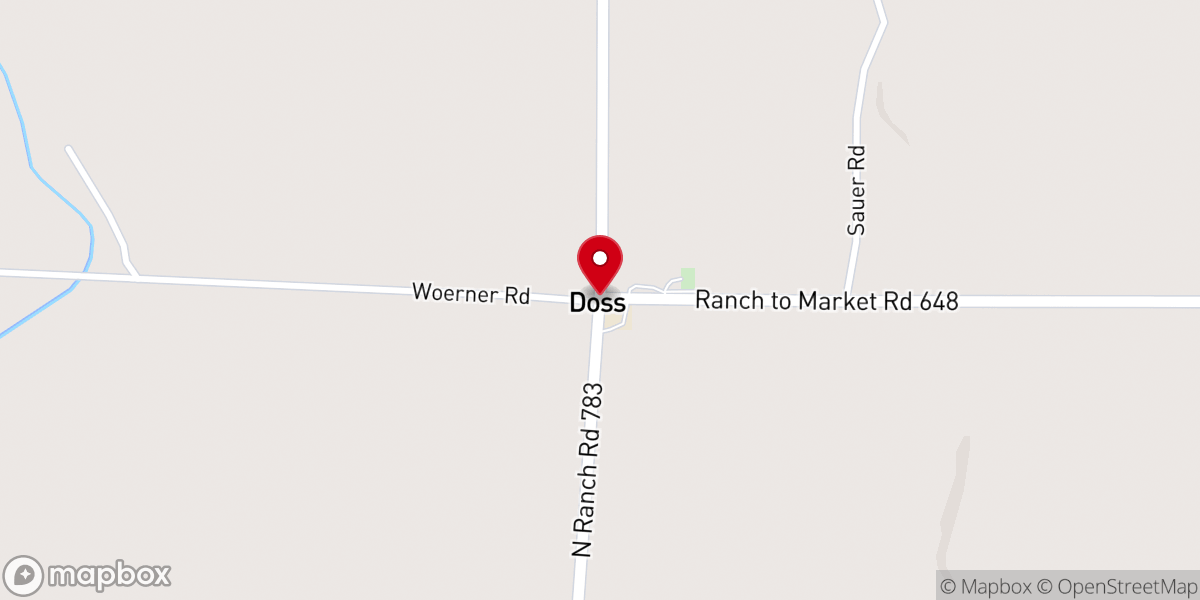 Map showing location of Doss