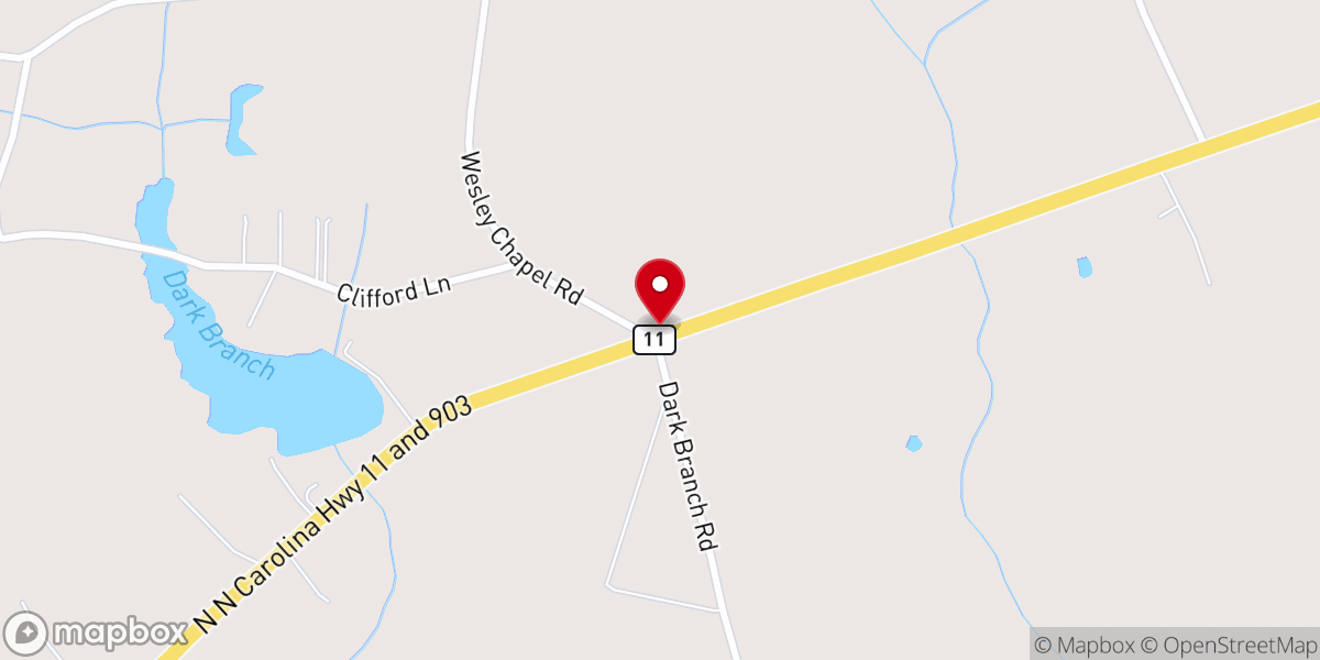 Map showing location of Wesley Chapel UMC