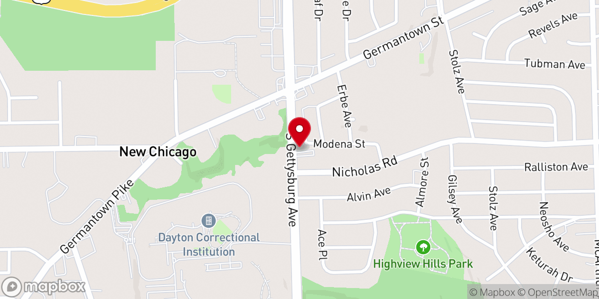 Map showing location of Rockhill Baptist Church