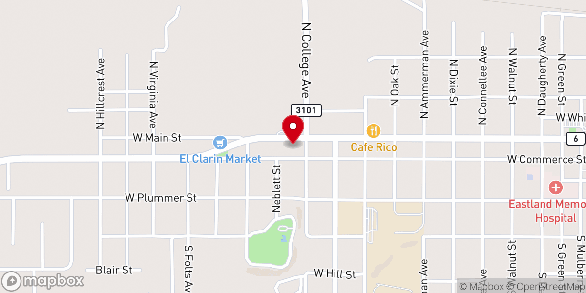 Map showing location of Bethel Baptist Church