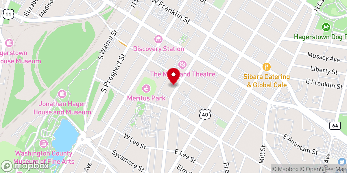 Map showing location of St. John's Lutheran Church