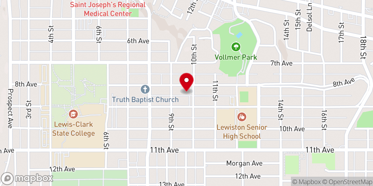 Map showing location of Trinity Lutheran Church–NALC
