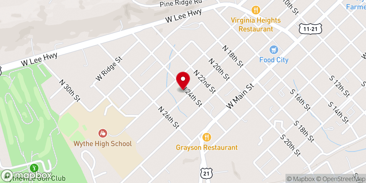 Map showing location of Wilderness Road PH