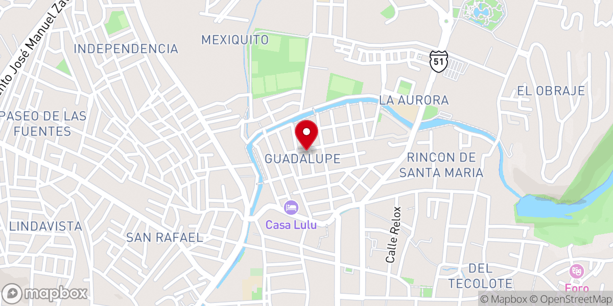 Map showing location of Primera Iglesia Bautista