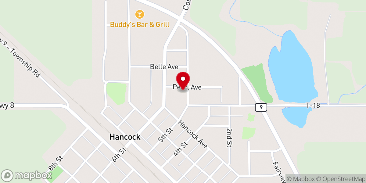 Map showing location of Saint John's Lutheran Church
