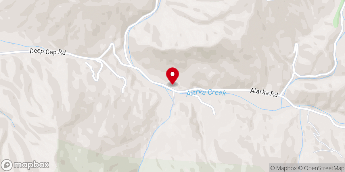 Map showing location of Deep Gap Church