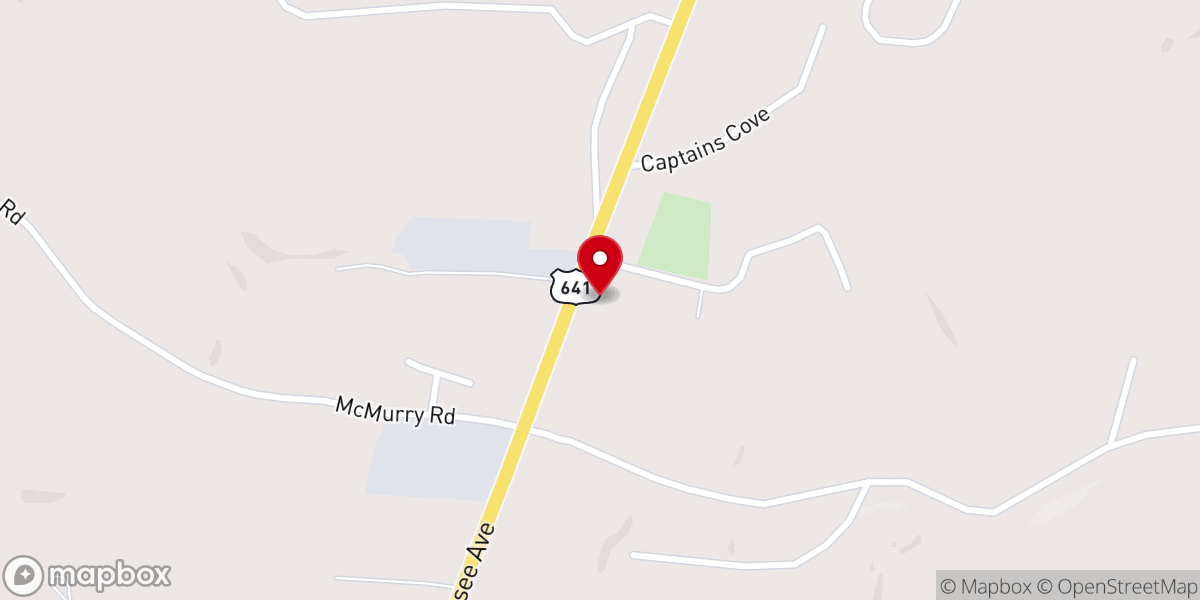 Map showing location of Crossroads Baptist Church