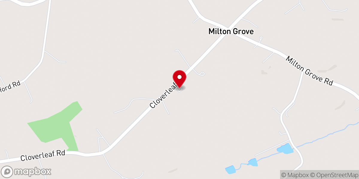 Map showing location of Milton Grove United Methodist Church