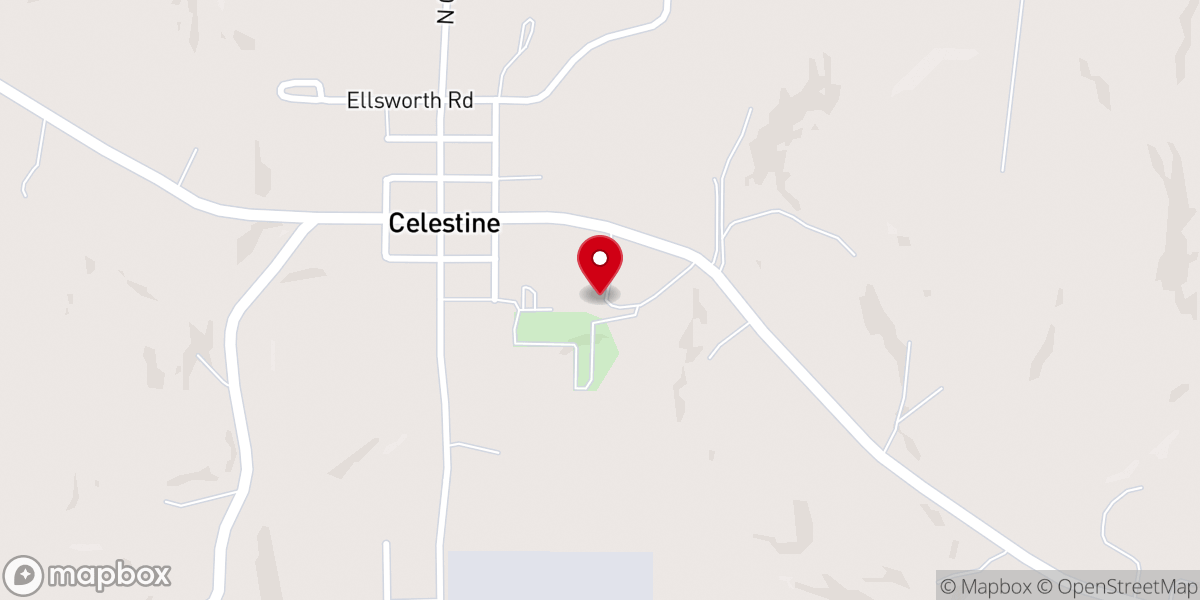 Map showing location of St. Celestine Catholic Church