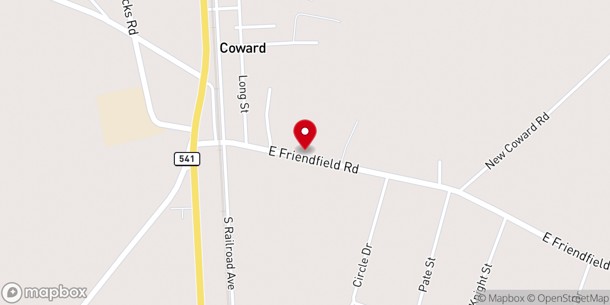 Map showing location of Ariel Baptist Church