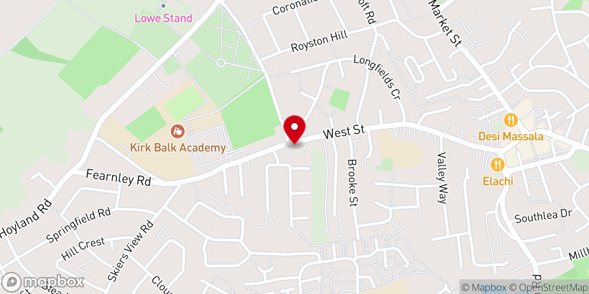 Map showing location of Salvation Army Charity Shop Hoyland