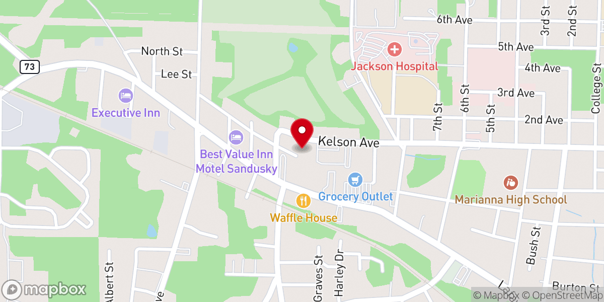 Map showing location of Grace Methodist Church