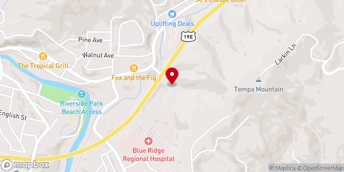 Map showing location of Emmaus Road Baptist Church