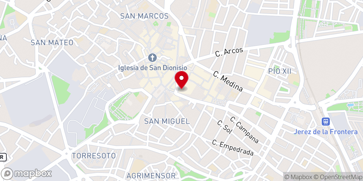 Map showing location of Iglesia conventual de San Francisco