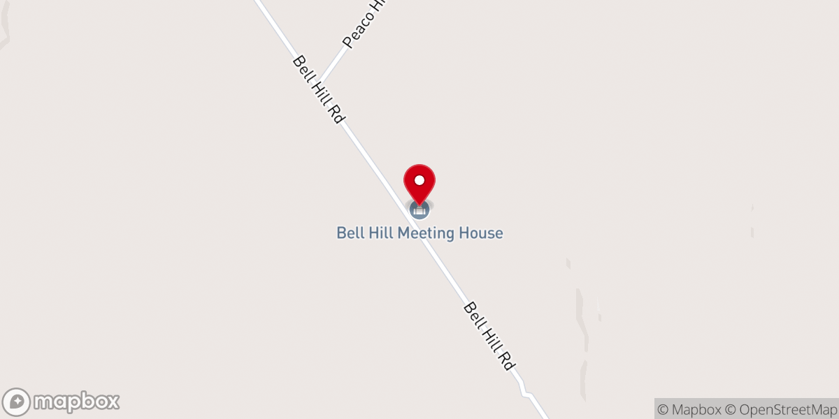 Map showing location of Bell Hill Meeting House