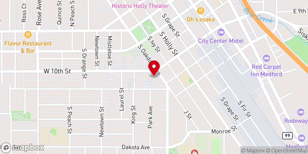 Map showing location of Sacred Heart Catholic Church