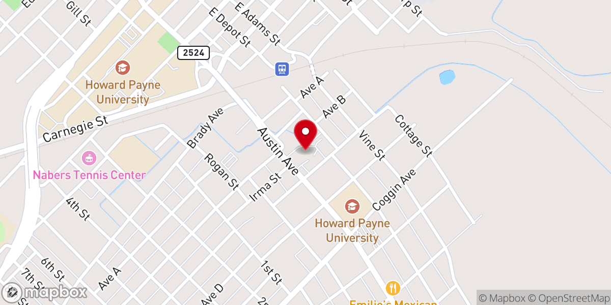Map showing location of Austin Avenue Church of Christ