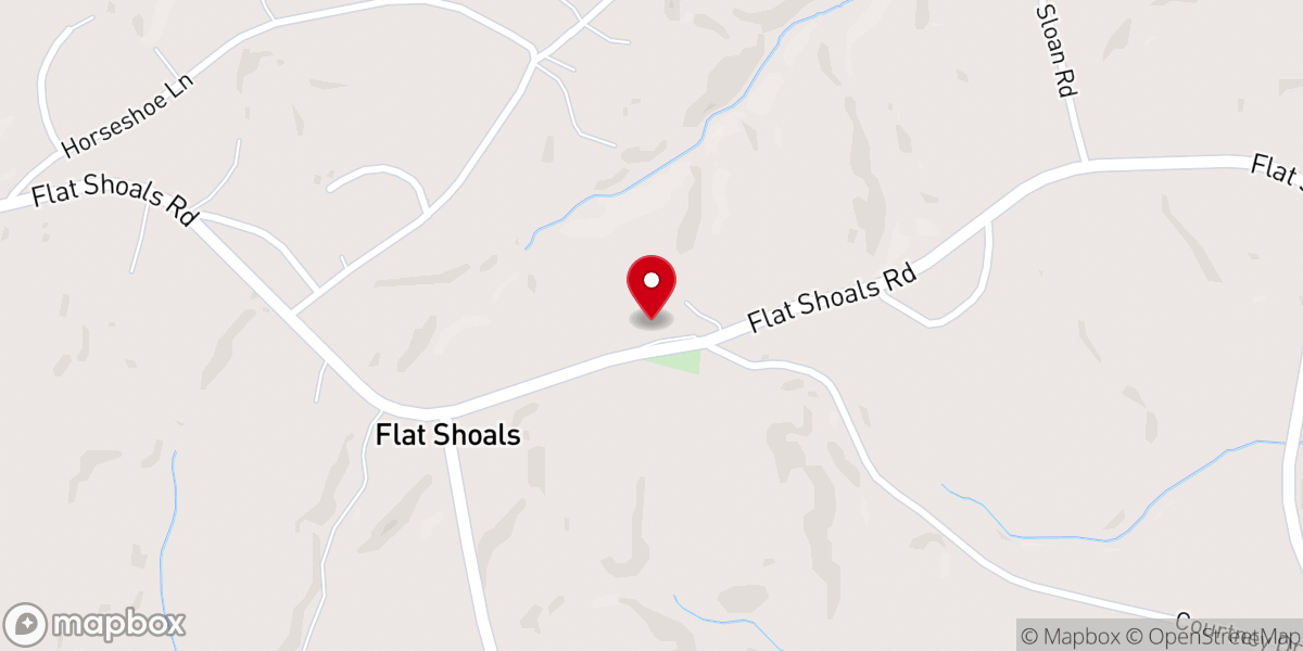 Map showing location of Flat Shoals Independent Baptist